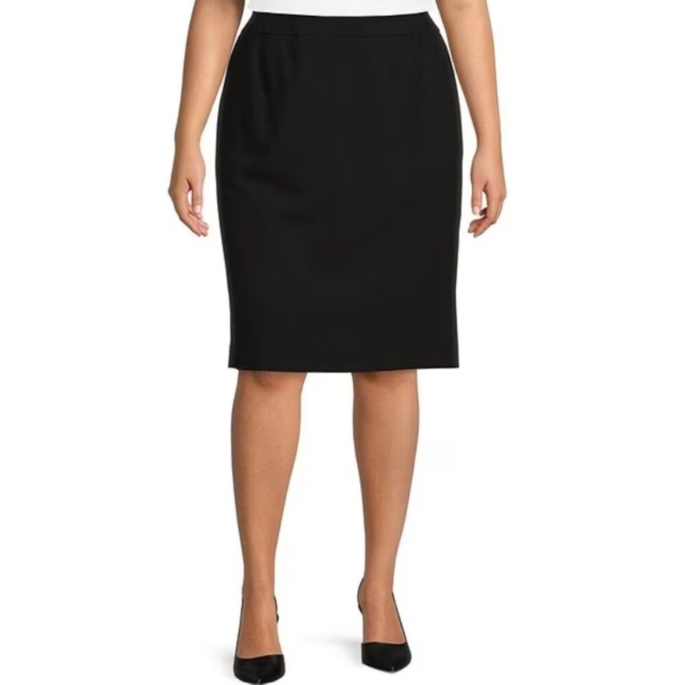 NEW Midnight Blue Plus Sz 14 Church Office Knee Length Lined Skirt CALVIN KLEIN